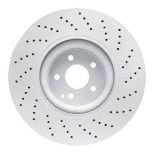 Mercedes-Benz S55 AMG Brake Rotor (1) - Front - R1 Concepts - GEOSPEC Coated Rotor - Drilled - `03-`06